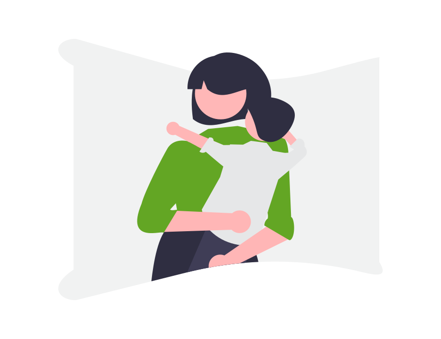 Ilustracion de niño - niño con su madre